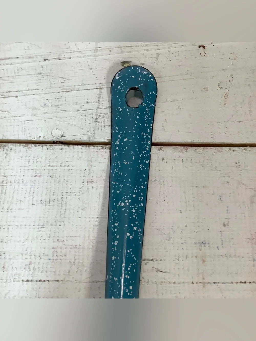 Large 14” Enamelware Spoon - Graniteware Spoon